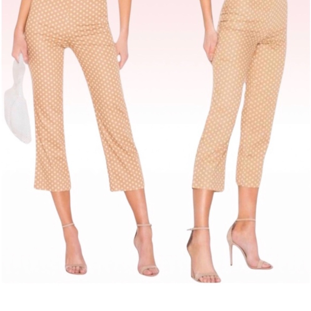 LPA Tan White Cropped Pants